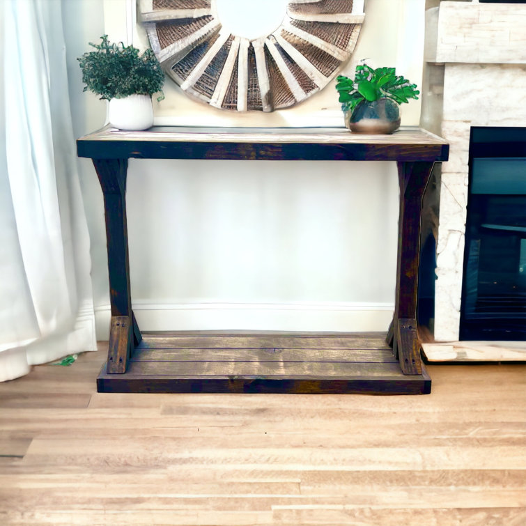 Barb small console table solid store wood by del hutson designs